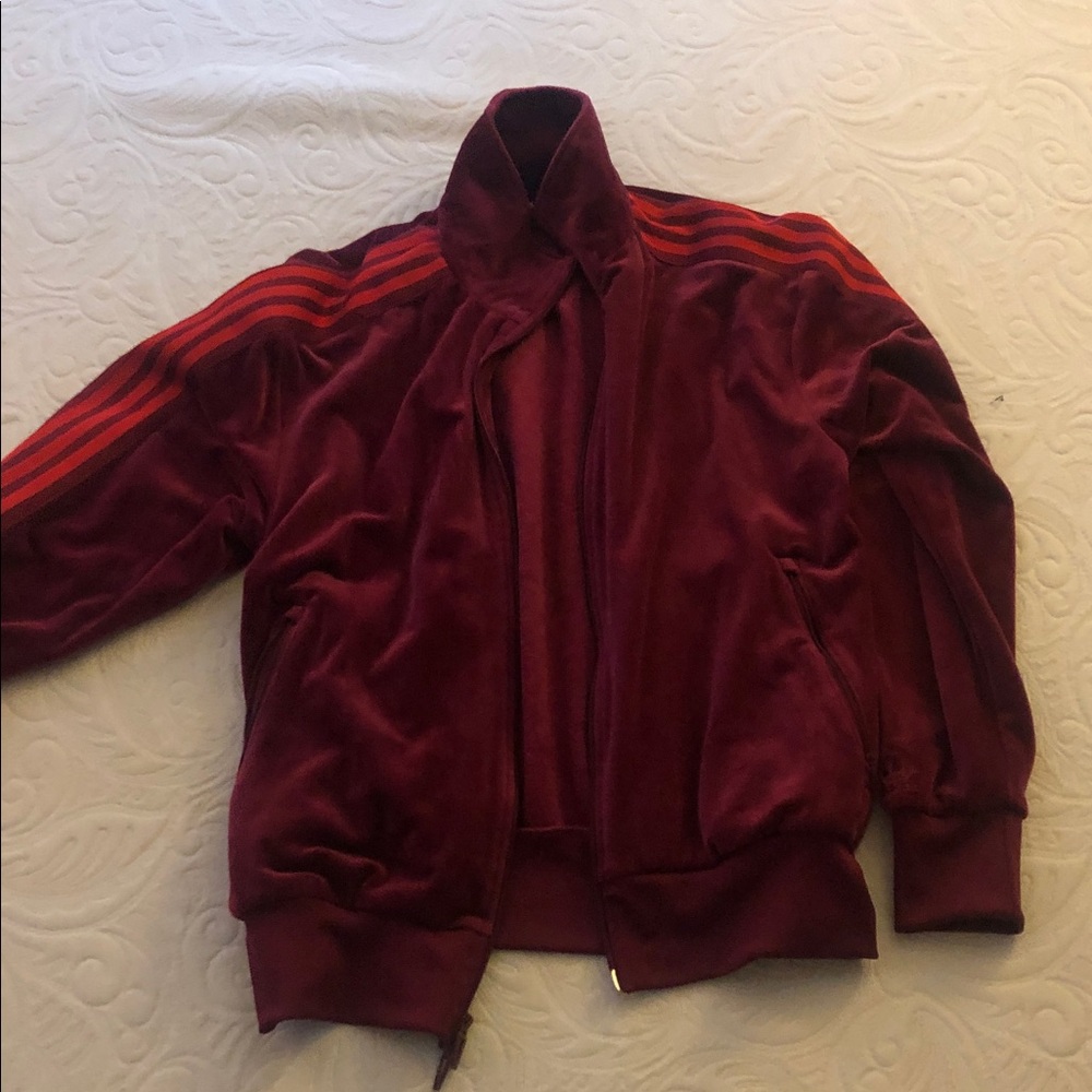 IVY PARK Burgundy Bomber Jacket with Red Accents